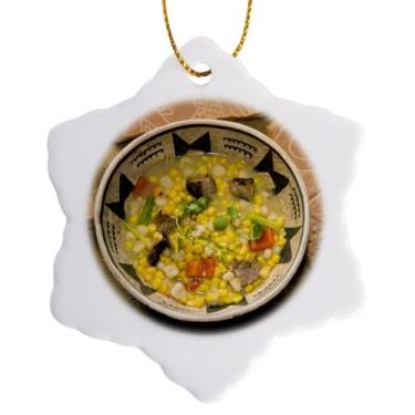 Imagem de 3dRose Enfeite de floco de neve Angel Wynn da culinária da sopa de milho da Zuni US32 AWY0011