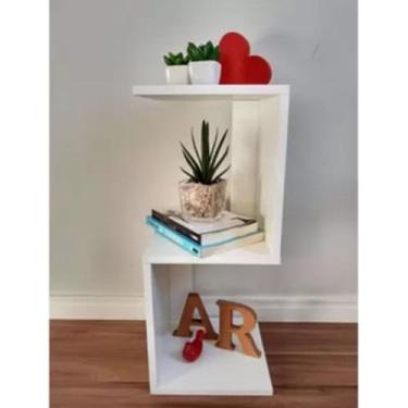 Imagem de Mesa de Cabeceira Z e S Mesinha de  Apoio lateral nicho estante quarto