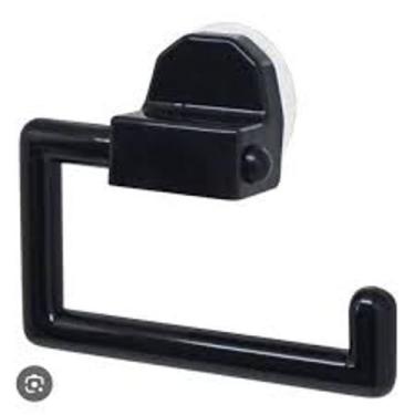 Imagem de Porta Papel Higiênico De Parede Com Ventosa Cor preta - Daivak