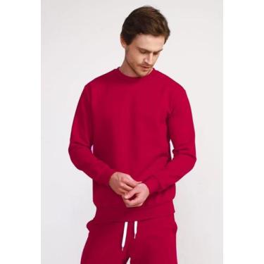 Imagem de Blusa Moletom Masculino Casaco Treino Academia Gola Careca Liso - Quer