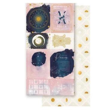 Imagem de Papel Scrapbook Signo Peixes Sdh-012 15x29,5cm Litoarte