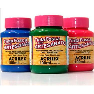 Imagem de Kit 5 Tinta Pva Fosca para Artesanato 100ml a Sua Escolha Acrilex
