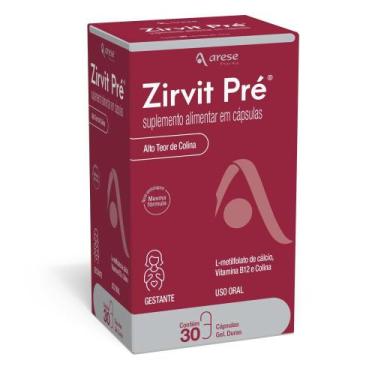 Imagem de Suplemento Alimentar Arese Zirvit Pré 30 Cápsulas Gelatinosas Duras - 