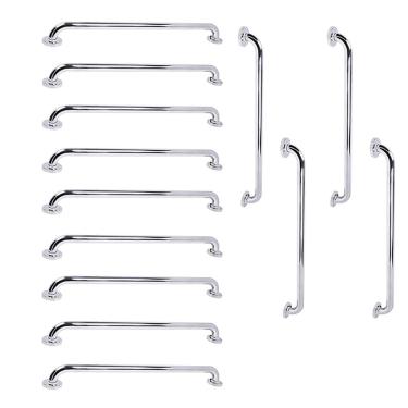 Imagem de Barra de Apoio 70cm Inox Kit 13 Unidades Suporte Cadeirante Idoso Gestante Banheiro Box Corrimao Escada Casa Predio Resistente Seguro