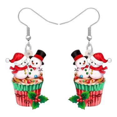 Imagem de DALANE Brincos de bolo de árvore de Natal de acrílico, pingentes, doces, boneco de neve, lanche, sobremesa, joias para mulheres, presentes de festa, decoração, Medium, Acrílico, Sem pedra preciosa