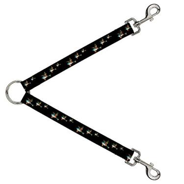 Imagem de Divisor de correia para cães Flying Mallards preto 3,1 cm de comprimento 2,5 cm de largura