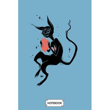 Imagem de Cat Goblin Creature With Anatomical Heart Notebook: Planner, 6x9 120 Pages, Matte Finish Cover, Journal, Lined College Ruled Paper, Diary