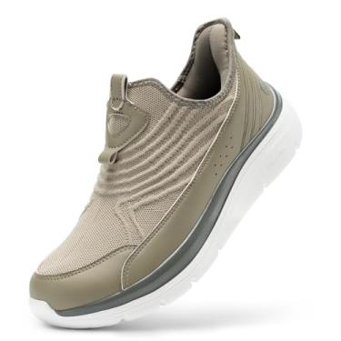 Imagem de FitVille Tênis de caminhada masculino extra largo, tênis respirável com as mãos livres, sapatos ortopédicos confortáveis para ficar em pé o dia todo - Step Ease V1, Plaza Taupe, 10.5 Wide