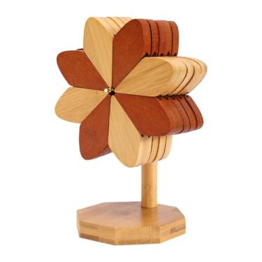 Imagem de WeiLaiKeQi 4 pçs esteiras de mesa de bambu proteção de mesa ornamento reutilizável anti deslizamento esteiras bebida porta-copos para pote pratos presente de, Multicolorido