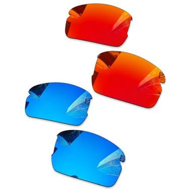 Imagem de Combine8 Lentes de reposição Ploarized para óculos de sol Oakley Flak 2.0 OO9295 - vermelho fogo + azul gelo