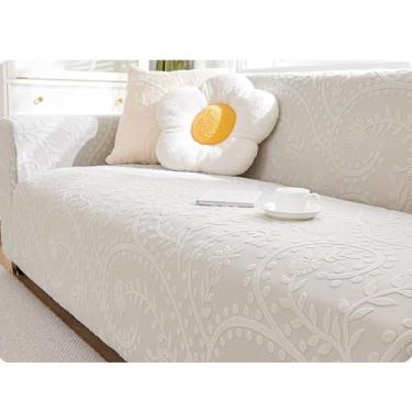 Imagem de Capa protetora para sofá de 1, 2, 3, 4 e 5 lugares, luxuosa, grossa, de veludo, cor sólida, capa extensível, cadeira reclinável(Beige,1-seat 90-140cm)