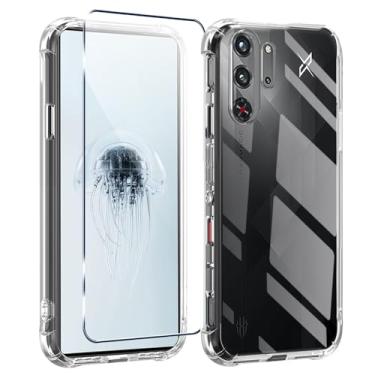 Imagem de Capa para celular ZTE Nubia Red Magic 10 Pro/10 Pro+/10S Pro/10S Pro+ com protetor de tela [não amarela] [proteção contra quedas de nível militar] Capa protetora transparente à prova de choque