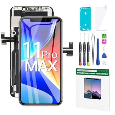 Imagem de FFtopu Kit de substituição de tela para iPhone 11 Pro Max de 16,5 polegadas, tela LCD 3D Touch Full HD, kits de reparo de montagem completa, adesivo de moldura à prova d'água + protetor de tela