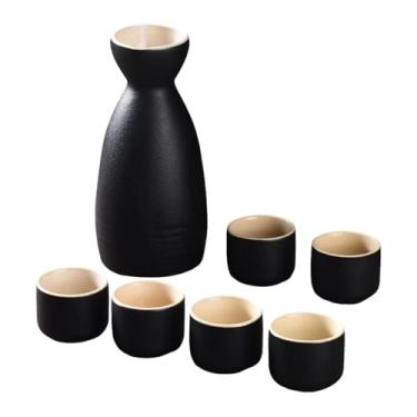 Imagem de WeiLaiKeQi Conjunto de copos de cerâmica para saquê, presentes criativos tradicionais, conjunto de copos de pote de cerâmica para bebida de saquê, para armário