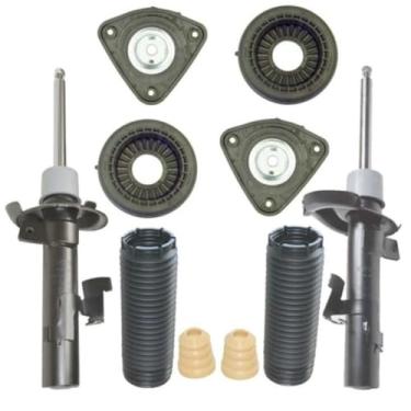 Imagem de PAR DE AMORTECEDOR DIANTEIRO + KITS BATENTE COIFA E COXIM COM ROLAMENTO FOCUS 2009 A 2013 GERAÇÃO 2