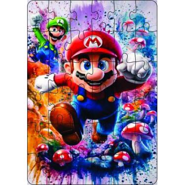 Imagem de Quebra-Cabeça Jogo Infantil Mário 36 Peças MDF 18x26 - Brothers Mineir