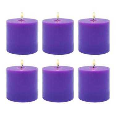 Imagem de Pacote com 6 velas roxas – 5 cm de altura x 5 cm de diâmetro, pequenas velas votivas perfumadas de lavanda para festas, jantares, eventos, decoração de casa