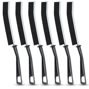 Imagem de 6 peças de escova de limpeza de fendas, ferramenta de limpeza de fendas de cerdas rígidas, escovas de limpeza de argamassa para uso doméstico, escova pequena para cozinha, banheiro, espaços apertados