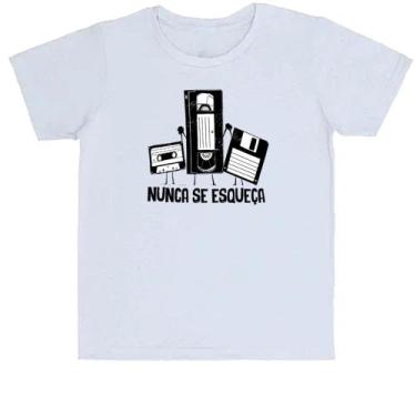 Imagem de Camiseta Infantil Nunca se esqueça K7 VHS e Disquete - Alearts, 2
