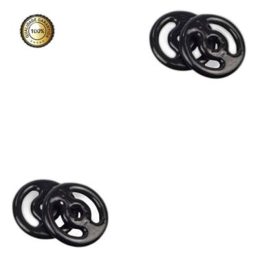 Imagem de Kit Par De Halter 40Cm C/Presilha + 8Kg Anilhas Emborrachada