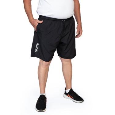 Imagem de Bermuda Short Praia Masculino Plus Size Tactel Cós Elástico Cordão Aca
