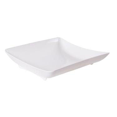 Imagem de Travessa Quadrada 900ml Cozinha Multiuso Para Servir Porções Salgados Petisco Food Truck (Branco)