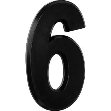 Imagem de Número Residencial 3D"6" Plástico ABS Preto Metalcromo