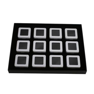 Imagem de gemtrue Caixa de exibição de diamante solto 55 x 55 x 25 mm caixa de armazenamento de pedras preciosas para joalheiro e revendedor (DK21651-12)