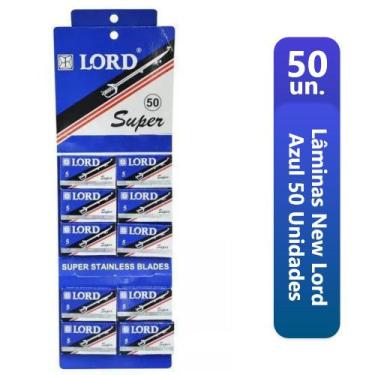 Imagem de Lâminas De Barbear New Lord Azul 50 Un Navalha Para Barbearias