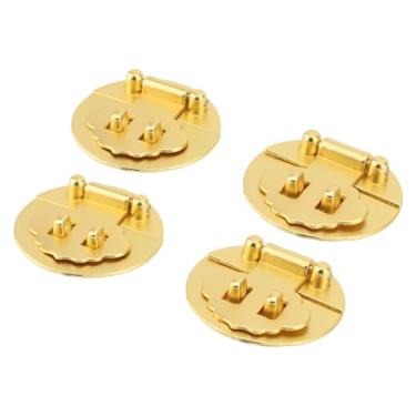 Imagem de Latcha Latch Vintage Zinc Liga de Trava Circular Caixa de Bloqueio Decorações Antigas de Fivela Com Parafusos Adequados para Artesanato Retro Armários de Decoração de Ouro 4pcs