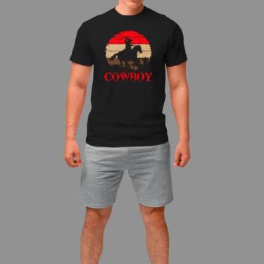 Imagem de Camisetas Básica Masculina Casual Moda Country Manga Curta Gola Redond