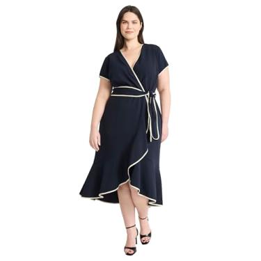 Imagem de Maggy London Wrap Perfect Bridal Shower ou Vestidos Casuais Femininos de Formatura, Azul-marinho (Twilight Navy), 58
