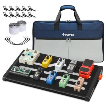 Imagem de Donner Placa para pedal de efeitos de guitarra, DB-S200 grande conjunto de pedais com bolsa conversível, 152 cm de gancho e suporte com adesivo e dispositivo de montagem de fonte de alimentação, 46 cm x 32 cm