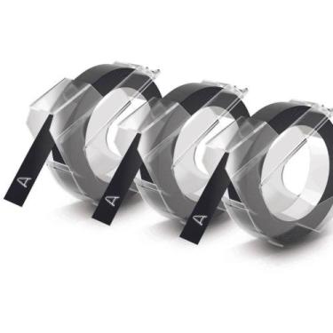 Imagem de Fita para Rotulador Manual 9MM X 3M Vinil Preta Blister com 03 - IMEX