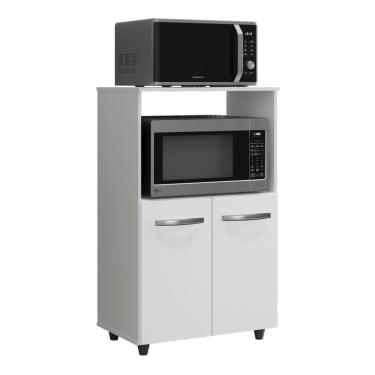 Imagem de Armário Multiuso Cozinha Para Forno Micro-ondas Thaís 02 Portas Branco - Desk Design