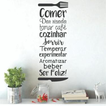 Imagem de Adesivo De Parede Decorativo Motivacional Frase Talheres Cozinha - Dek