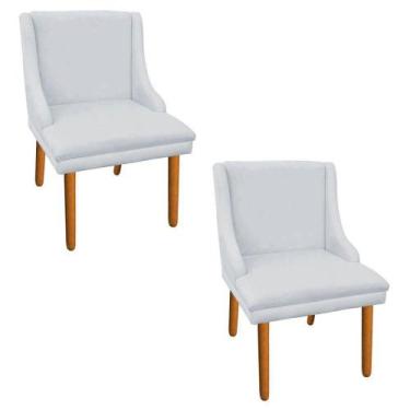 Imagem de Kit 2 Cadeiras de Jantar Liz Suede Cinza Pés Palito D'Rossi