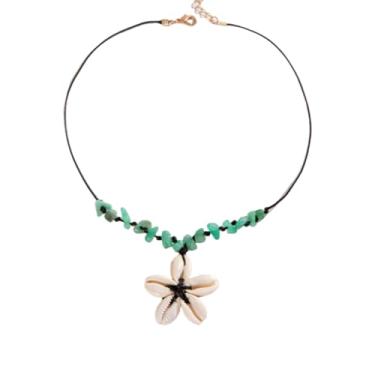 Imagem de Rrdaily Colar com franja de estrela-do-mar, boho em camadas, pingente de estrela-do-mar, colar de veludo branco, colares de praia para mulheres, Large, Veludo, veludo