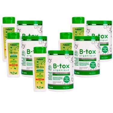 Imagem de Kit 5 Shampoo + Máscara Botox Reconstrutora Fattore BTox Organique Red