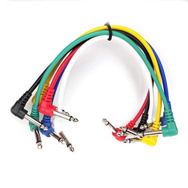 Imagem de Cabo de Remendo de Guitarra, Professional 6 Cores TS Conexão Masculina para Masculino Design de Cabo Blindado de Baixo Ruído Curto Com Jaqueta PVC para Pedais de Efeito