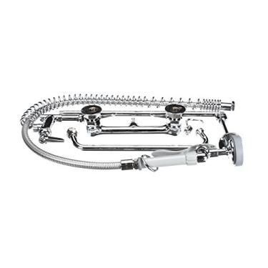 Imagem de Torneira pré-enxágue de montagem de parede T&S B-0133-ADF12-B para cozinhas comerciais. Inclui suporte de parede e torneira adicional de 30 cm. Spray atende aos novos requisitos DOE com uma taxa de fluxo de 1,15 GPM, prata