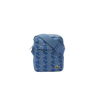 Imagem de Lacoste Bolsa crossover unissex com monograma jeans, jeans jacquard mono, tamanho único, Jeans Jacquard Mono, One Size, Bolsa Crossover com monograma jeans