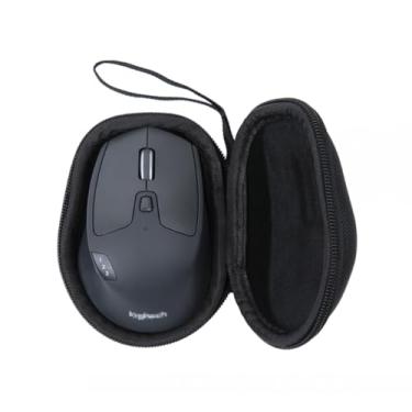 Imagem de Ginsco Estojo rígido de viagem compatível com mouse sem fio Logitech M720 Triathlon/M705 Marathon/M510/M550/M330/M317/M196/M185, estojo de armazenamento rígido universal (preto, M)