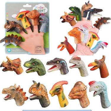 Imagem de Dedoches Divertidos Dinossauros Animais De Silicone 5 Uni