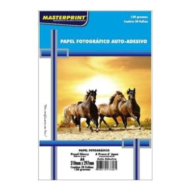Imagem de Papel Fotográfico Glossy Auto Adesivo 130g A4 - Pacote com 20 Folhas