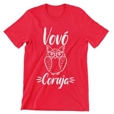 Imagem de Camiseta Colorida Feminina Vovó Coruja Frases Vó Vermelho - Del France