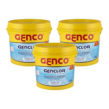 Imagem de Kit 3 Balde Genclor Granulado Estabilizado 7,5kg Genco 