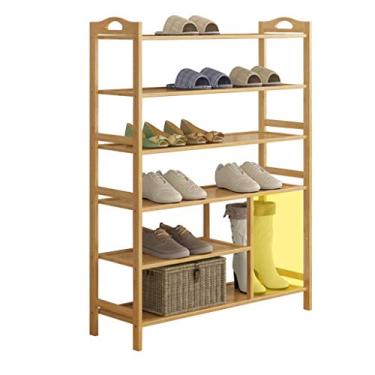 Imagem de LXB Sapateira multifuncional para decoração de casa, multicamadas, simples, multifuncional, armário de sapatos domésticos, economia de dormitório, espaço de bambu, fabricação de bambu, D. 70 x 26 x