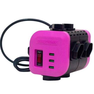 Imagem de Qualitronix Filtro Linha 8 Tom + 3 Usb Lilas C/ Cabo Qcfl8-Clusb