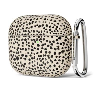 Imagem de Svanove Capa para Airpods 3 estampa de animal de guepardo, capa feminina fofa estampa de leopardo Airpods 3ª geração com chaveiro, estética Y2k moderna capa rígida de plástico Cool Airpods para